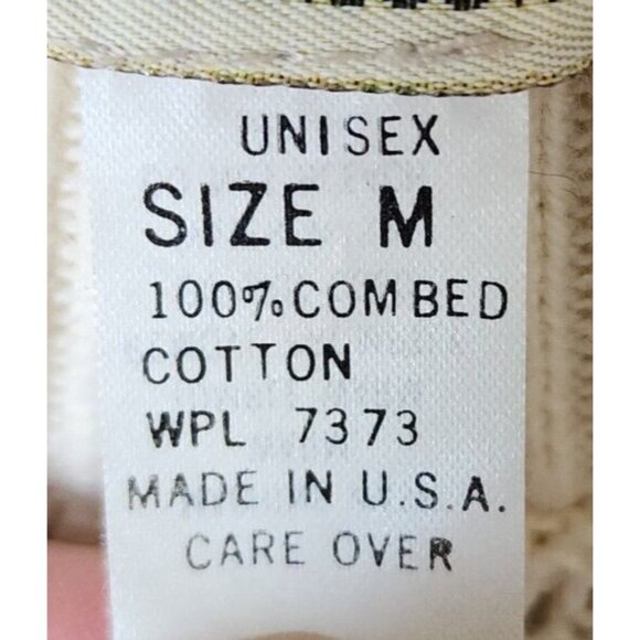 VTG Winona Knits Beige Knit Crewneck Pullover Sweater Size M 100% Combed Cotton - Picture 4 of 15